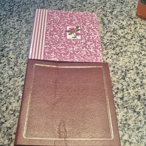 Pink Floral and Brown Photo Albums..vintage..